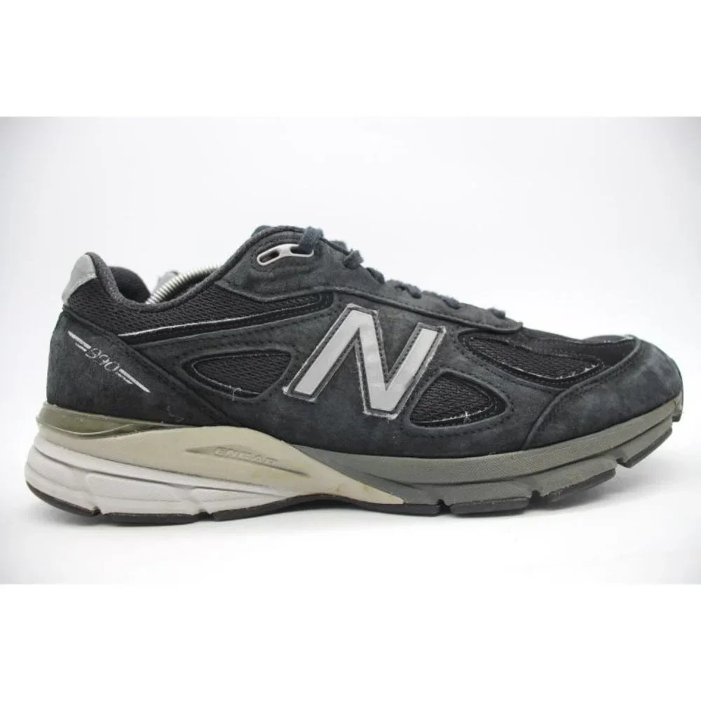 New Balance 990 V4 Shoes Men's 13 D Black Suede Sneakers Running Walking